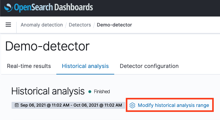 Modify historical range