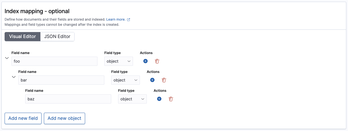 index mapping editor