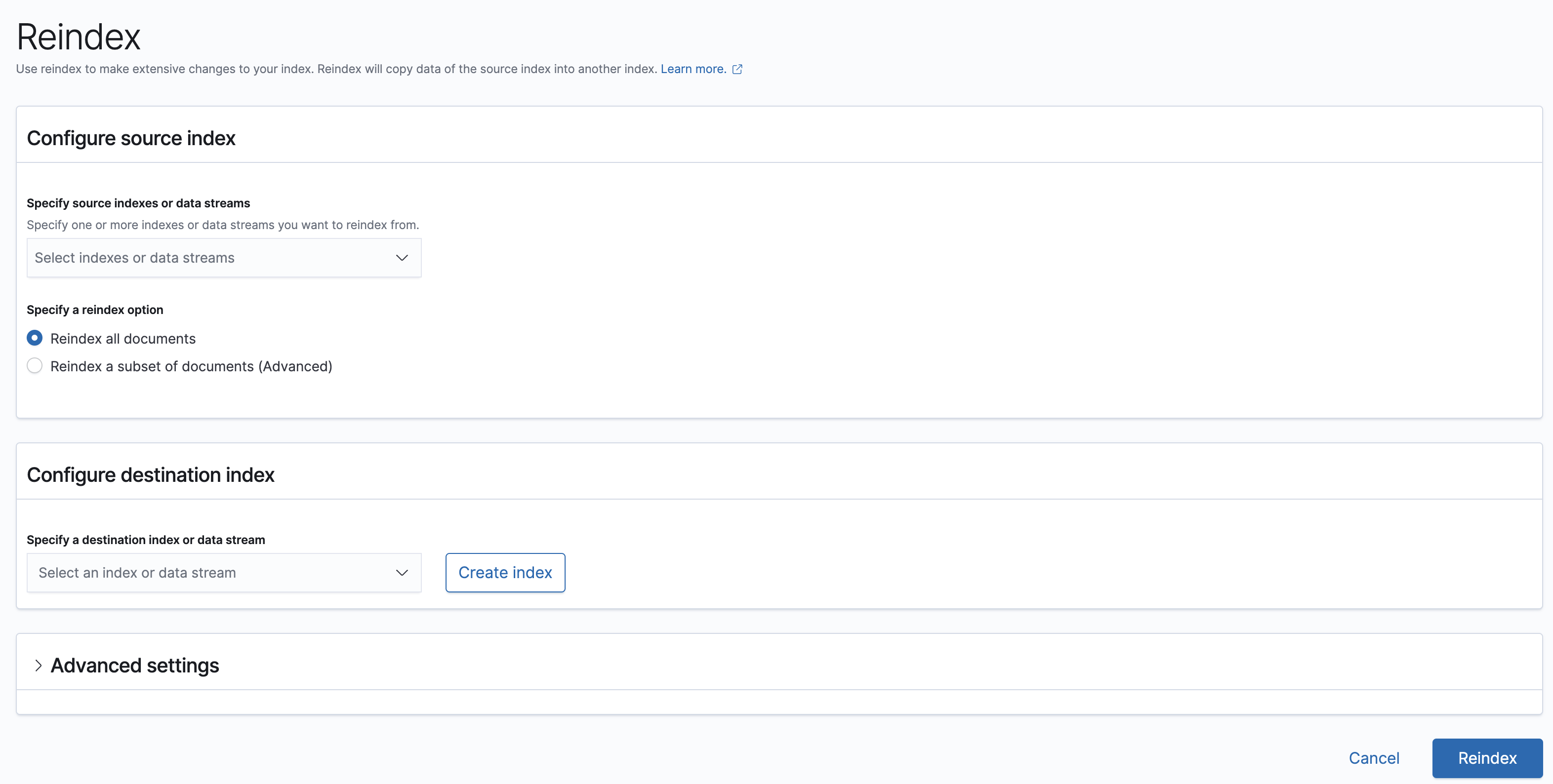Image: Reindex page